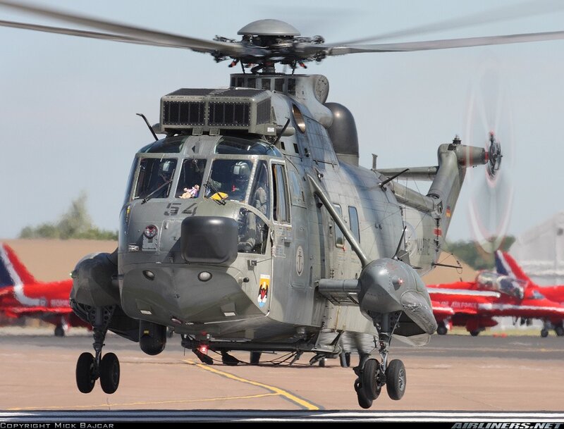 Military helicopter on airfield