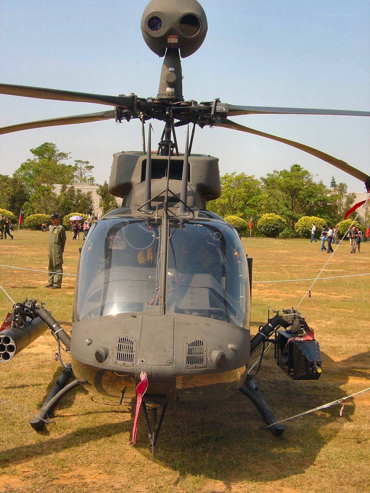 Military helicopter on display