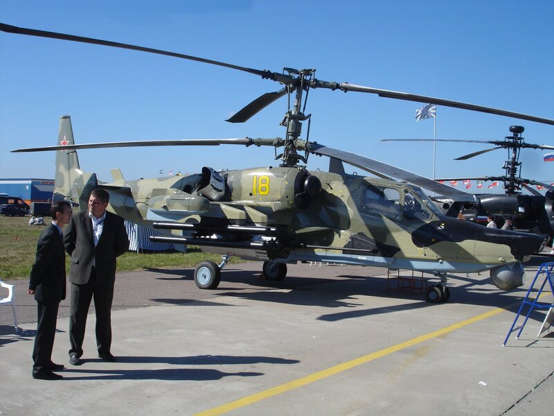 Military helicopter on display