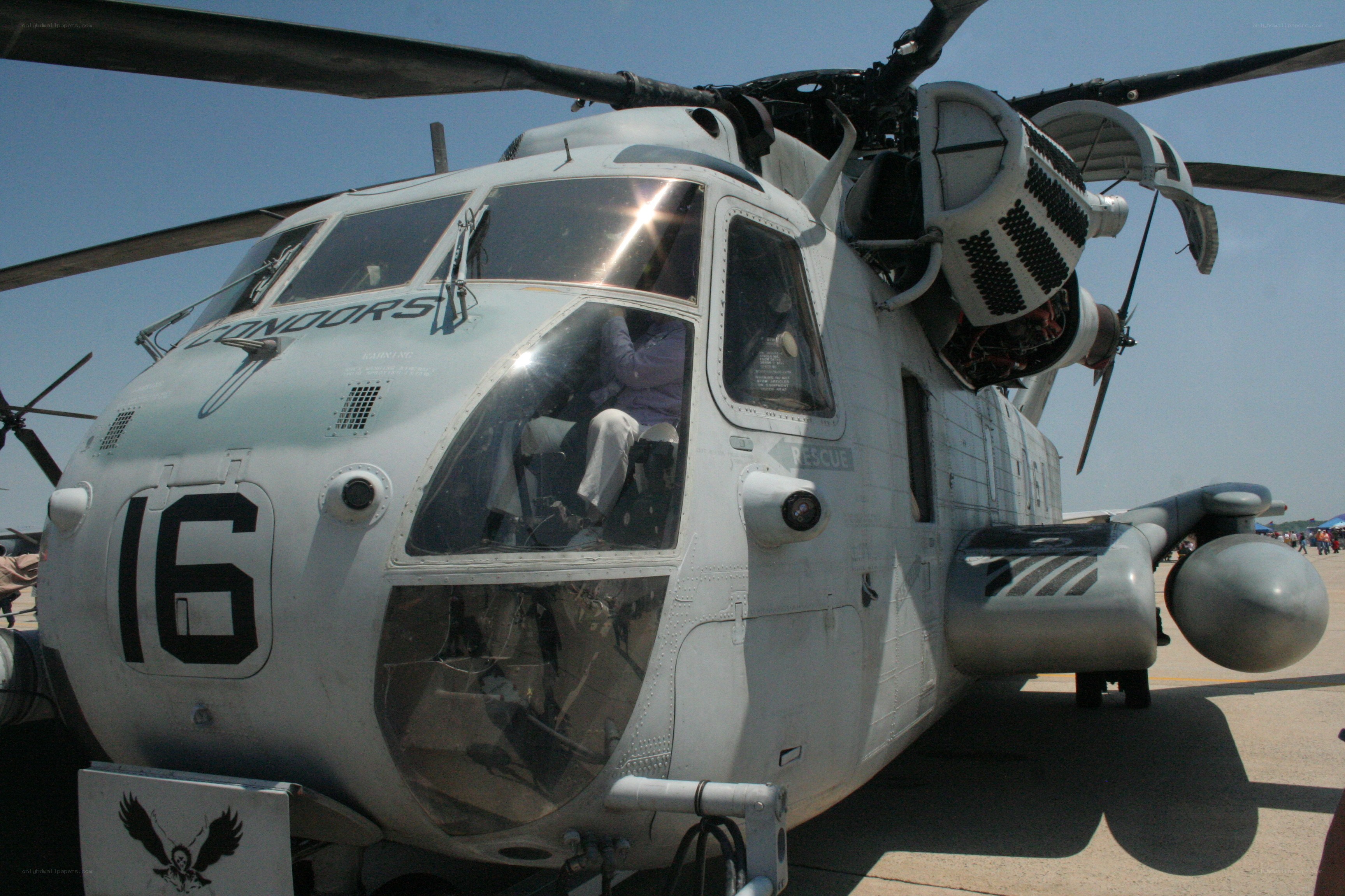 Military helicopter on display