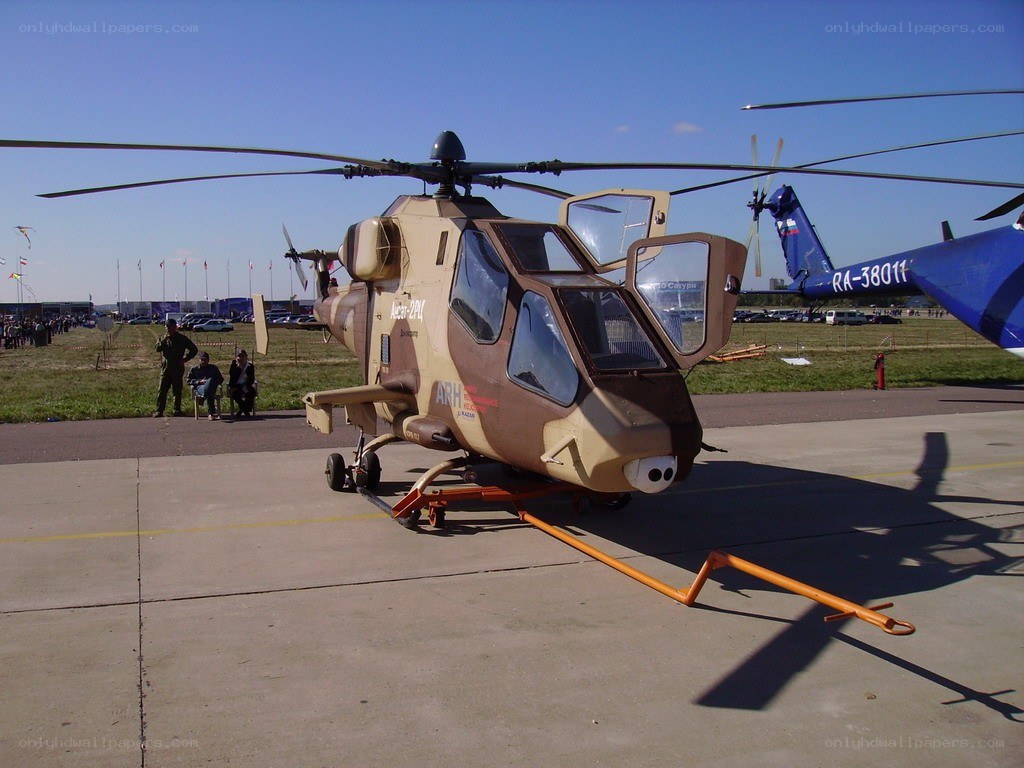 Military helicopter on display