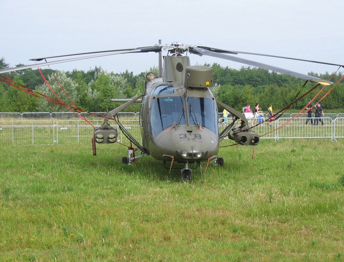 Military helicopter on display