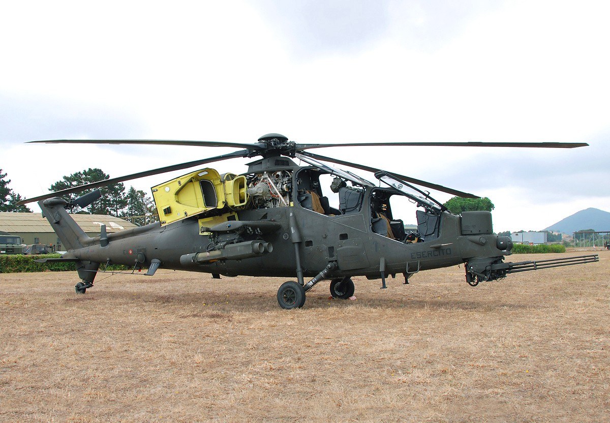 Military helicopter on display