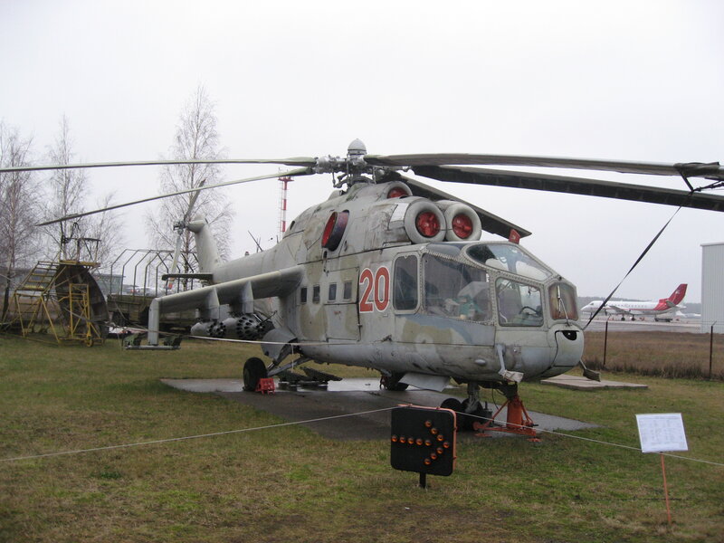 Military helicopter on display