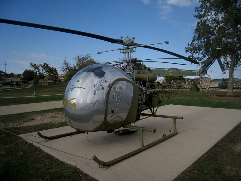 Military Helicopter on Display — Green