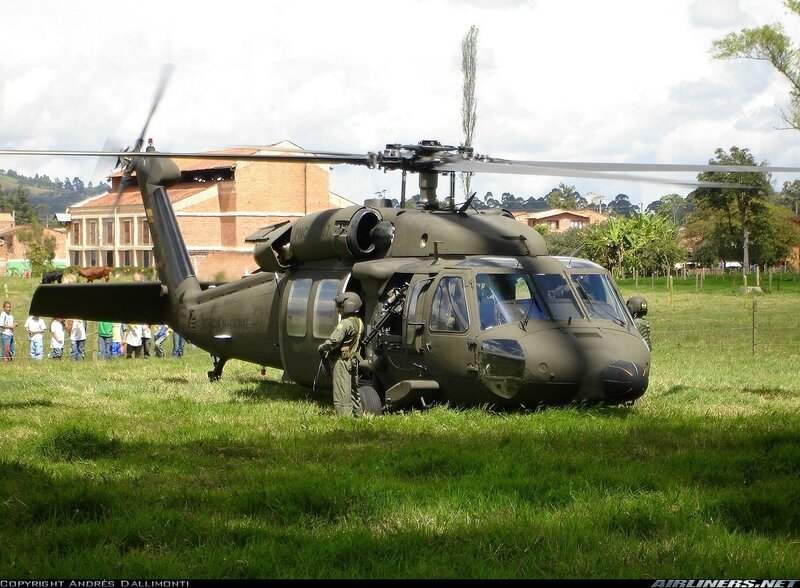 Military Helicopter on Grass — Green, Neutral, Afternoon