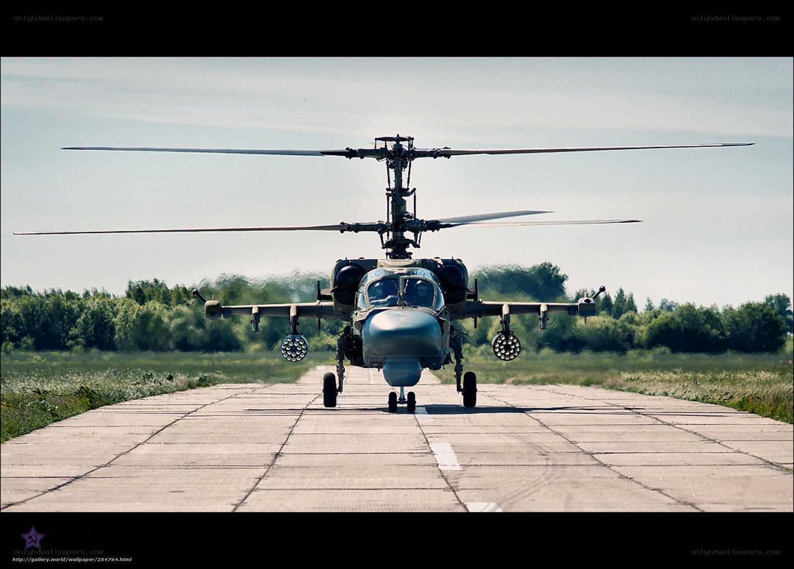 Military helicopter on runway