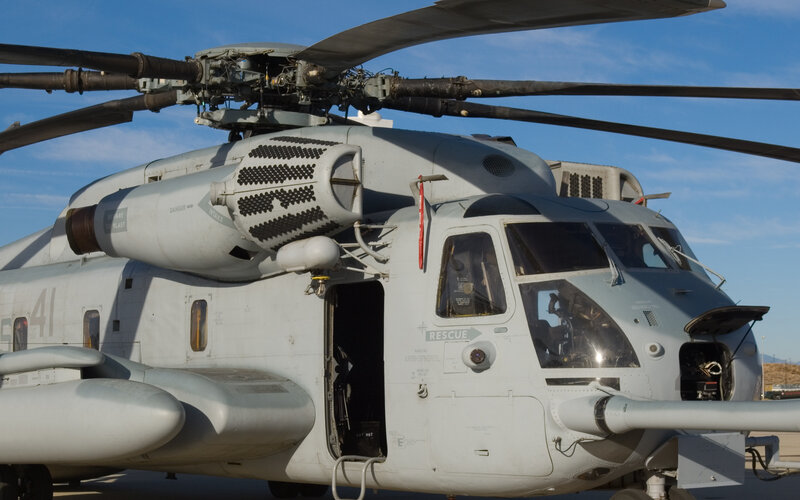 Military helicopter on tarmac