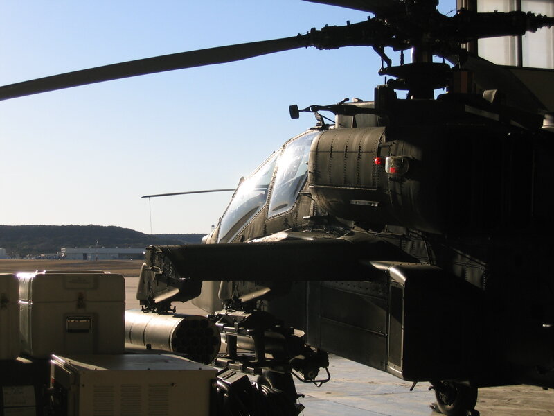 Military helicopter on tarmac