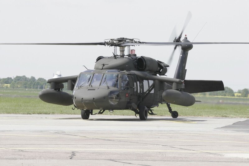 Military helicopter on tarmac