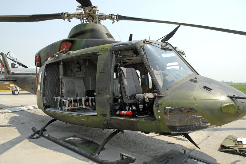Military helicopter on tarmac