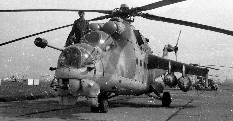 Military helicopter on tarmac
