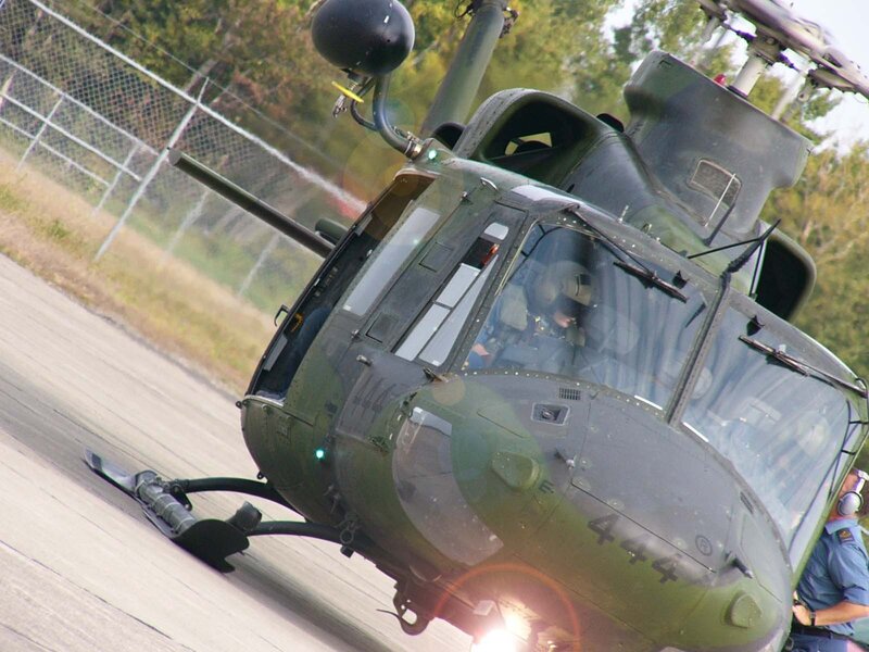 Military helicopter on tarmac