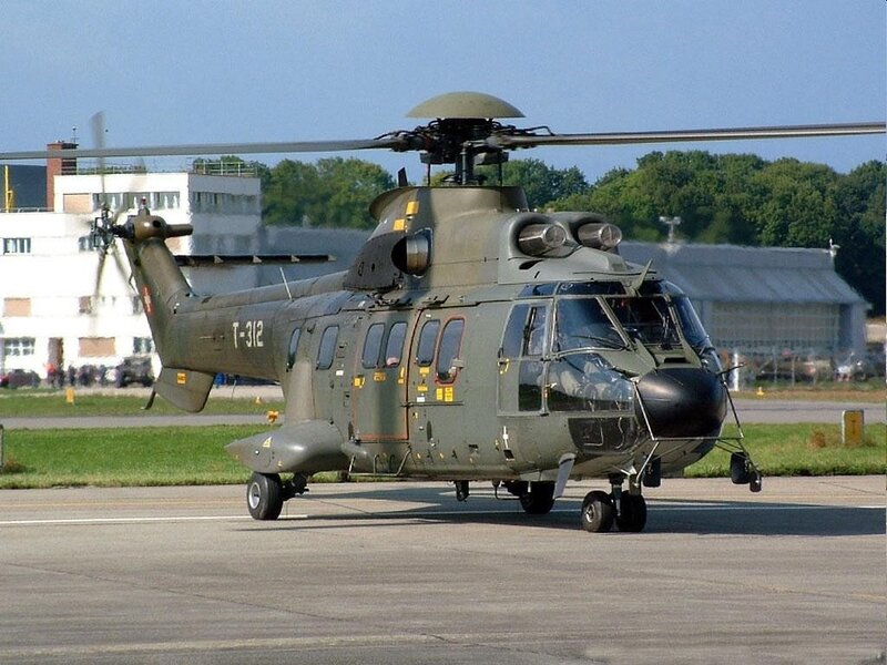 Military helicopter on tarmac