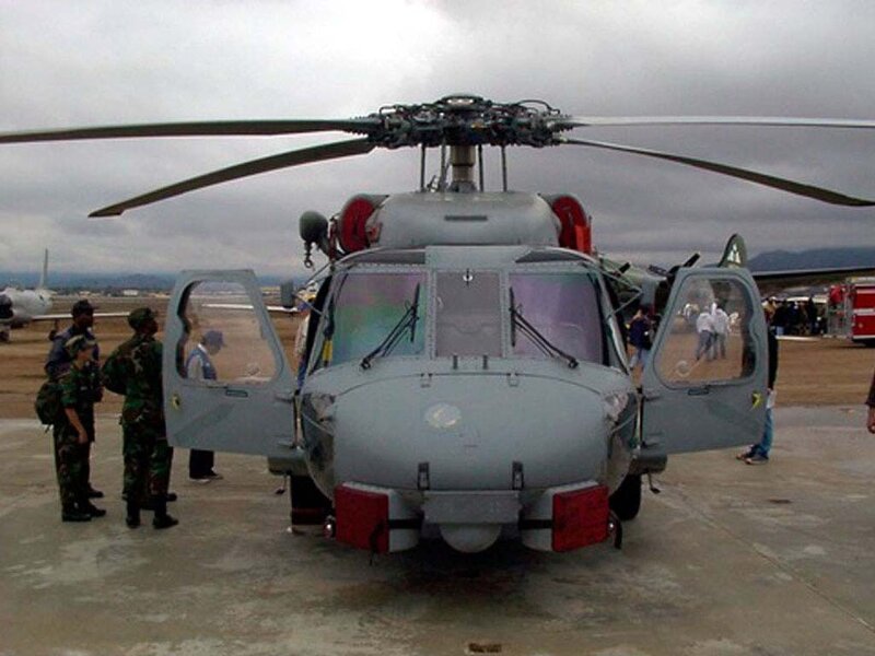 Military helicopter on tarmac