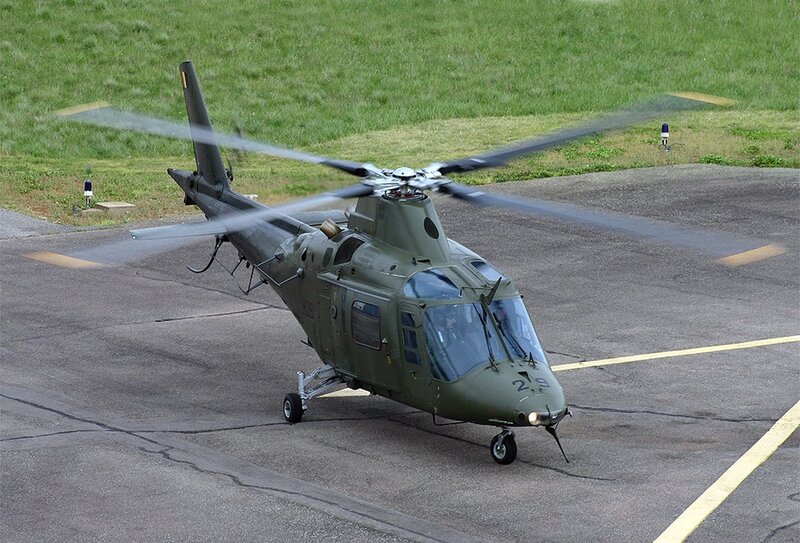 Military helicopter on tarmac