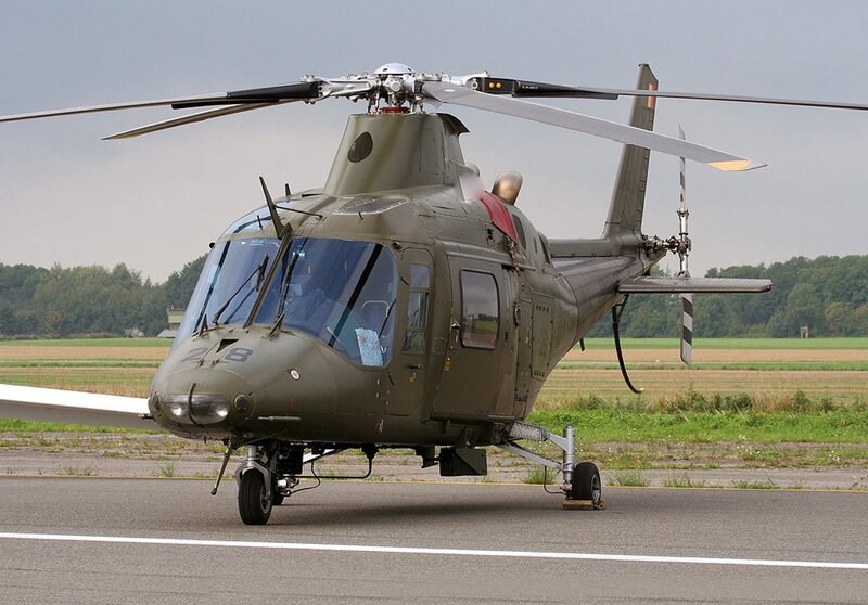 Military helicopter on tarmac