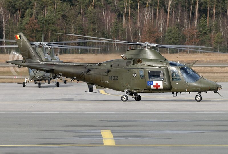 Military helicopter on tarmac