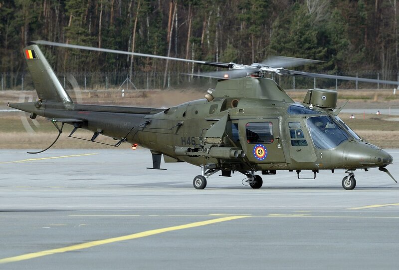 Military helicopter on tarmac