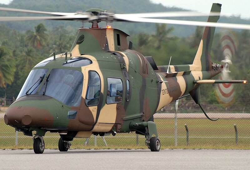 Military helicopter on tarmac