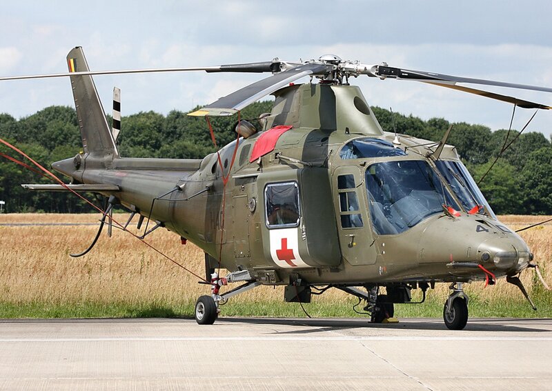 Military helicopter on tarmac