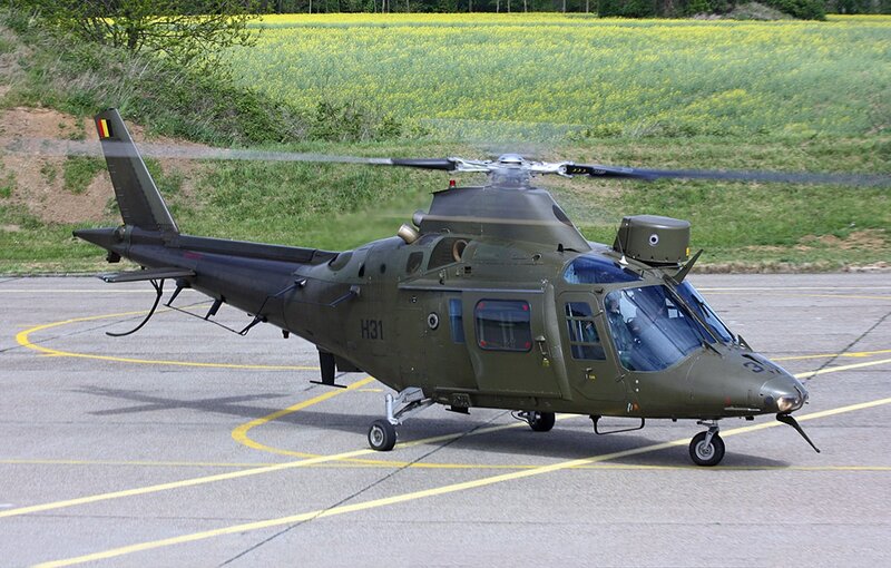 Military helicopter on tarmac