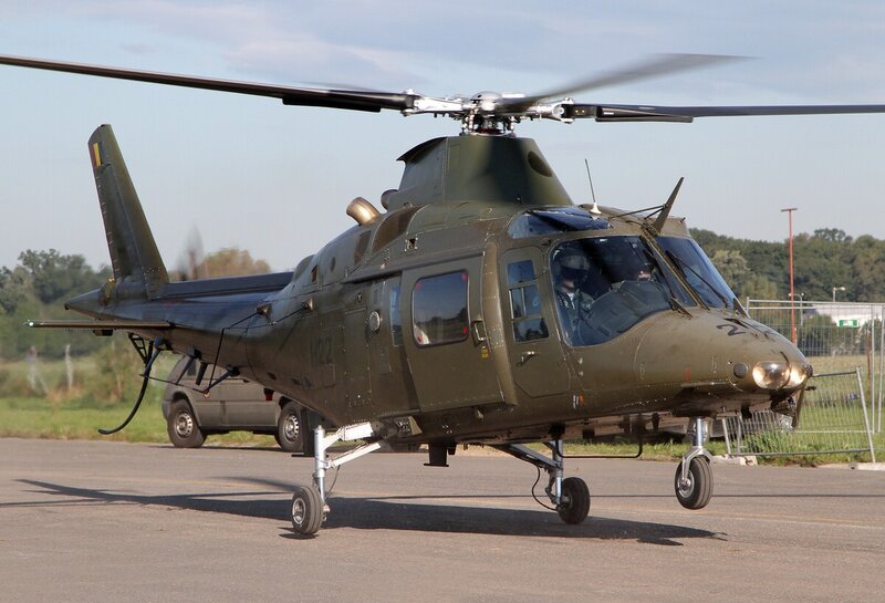 Military helicopter on tarmac