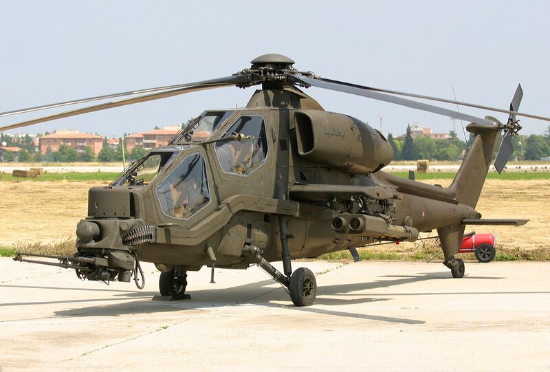Military helicopter on tarmac