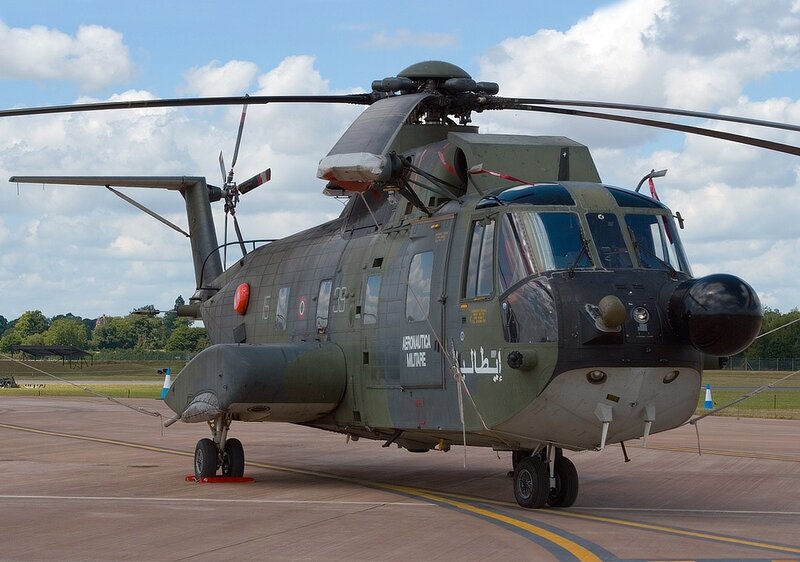Military helicopter on tarmac