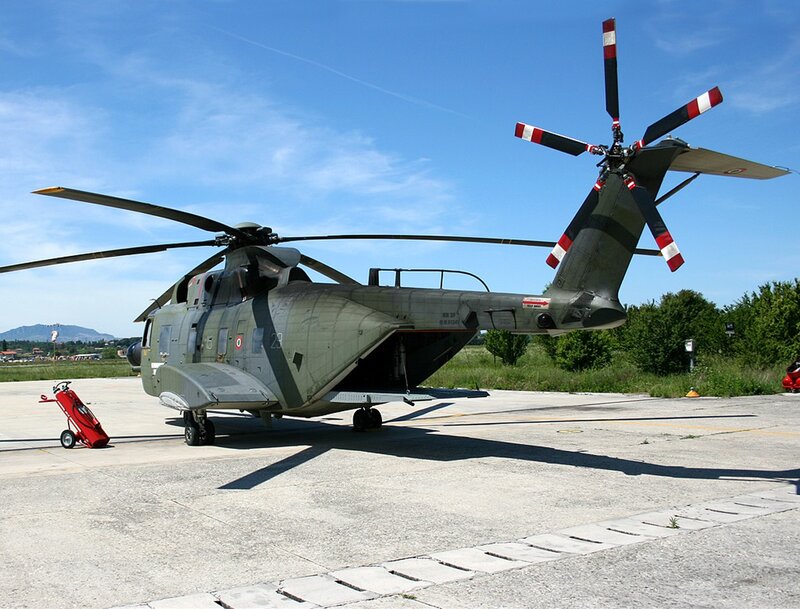 Military helicopter on tarmac