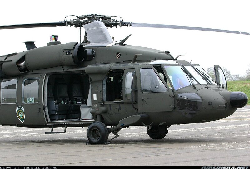 Military helicopter on tarmac