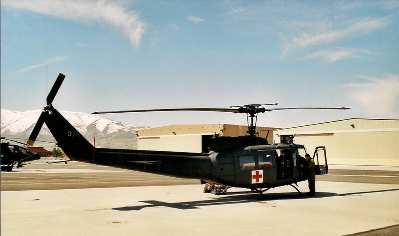 Military Helicopter on Tarmac — Black, Calm