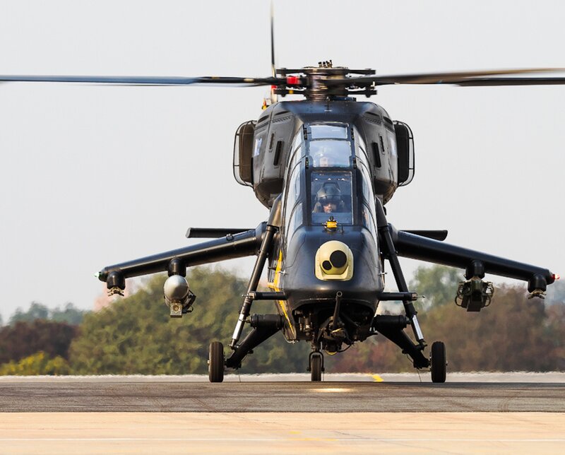 Military Helicopter on Tarmac — Black, Neutral