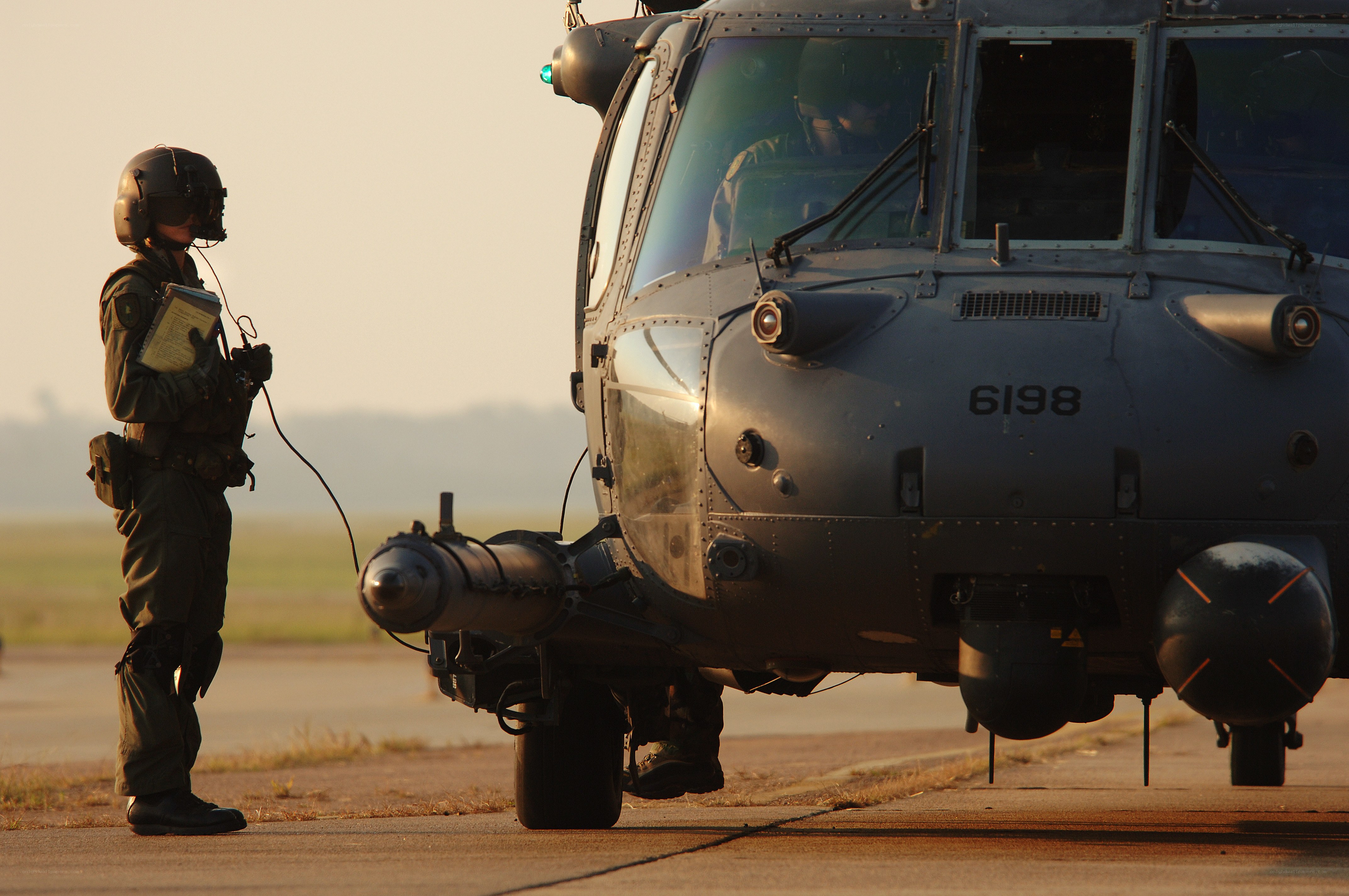 Military helicopter pre-flight check