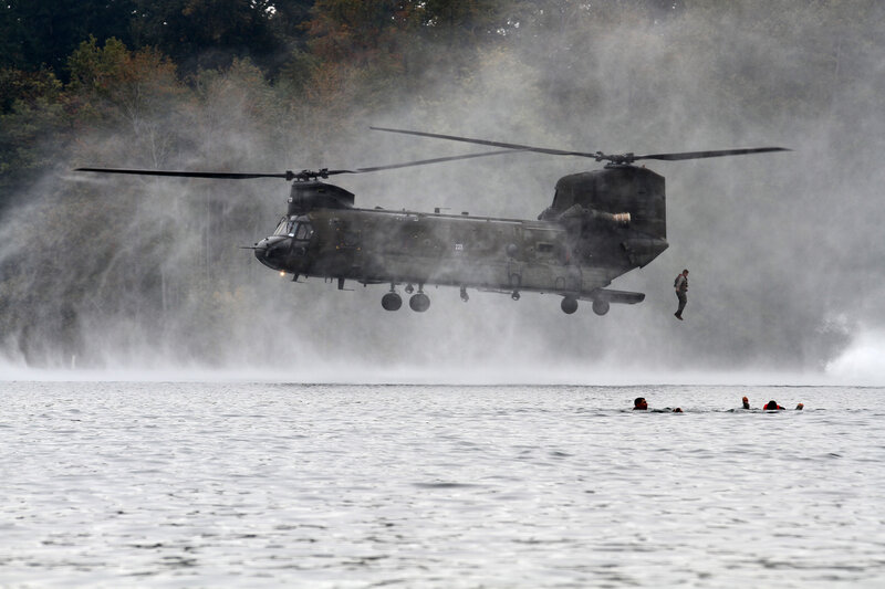 Military Helicopter Rescue — Gray