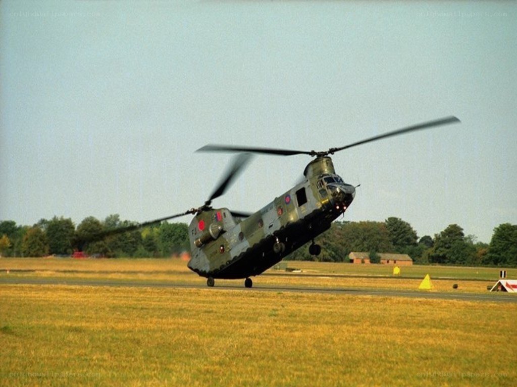 Military helicopter taking off