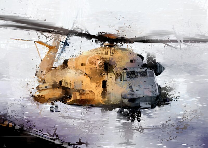 Military Helicopter — Yellow