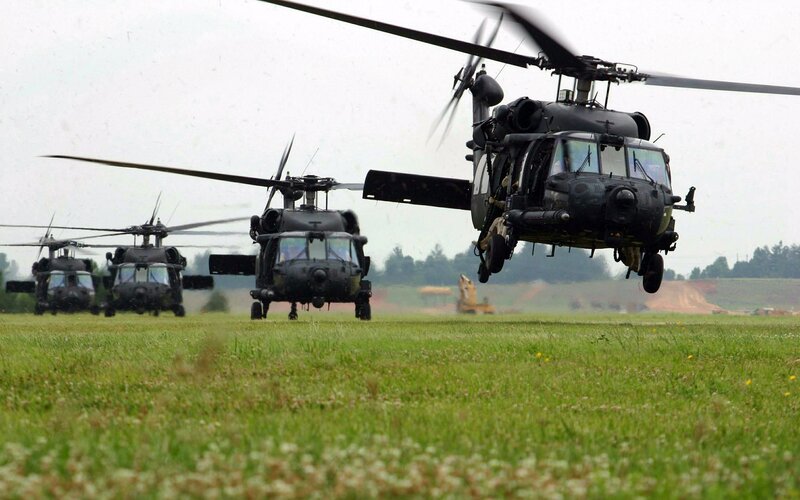 Military Helicopters — Green