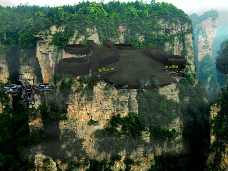 Military Helicopters in Canyon