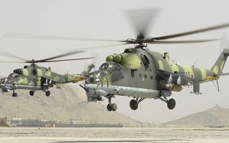 Military Helicopters in Flight — Afternoon
