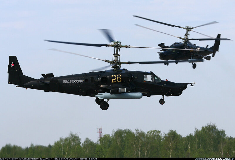 Military Helicopters in Flight — Black