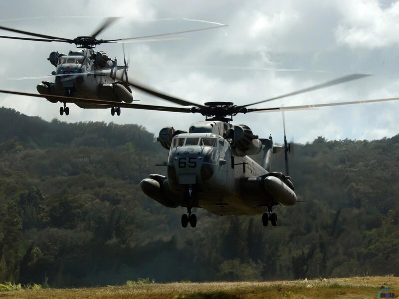 Military Helicopters in Flight — Gray, Dramatic, Afternoon