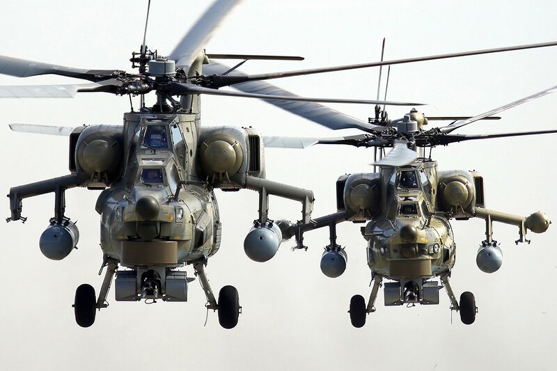 Military Helicopters in Flight — Gray, Dramatic