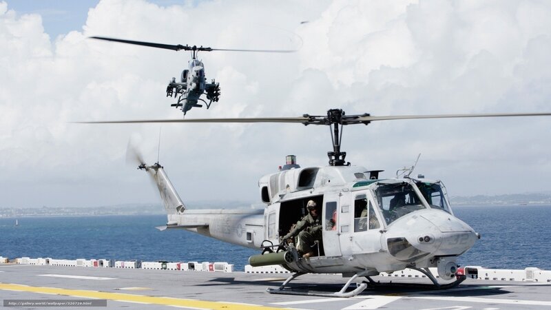 Military Helicopters on Deck — Gray, Dramatic, Afternoon