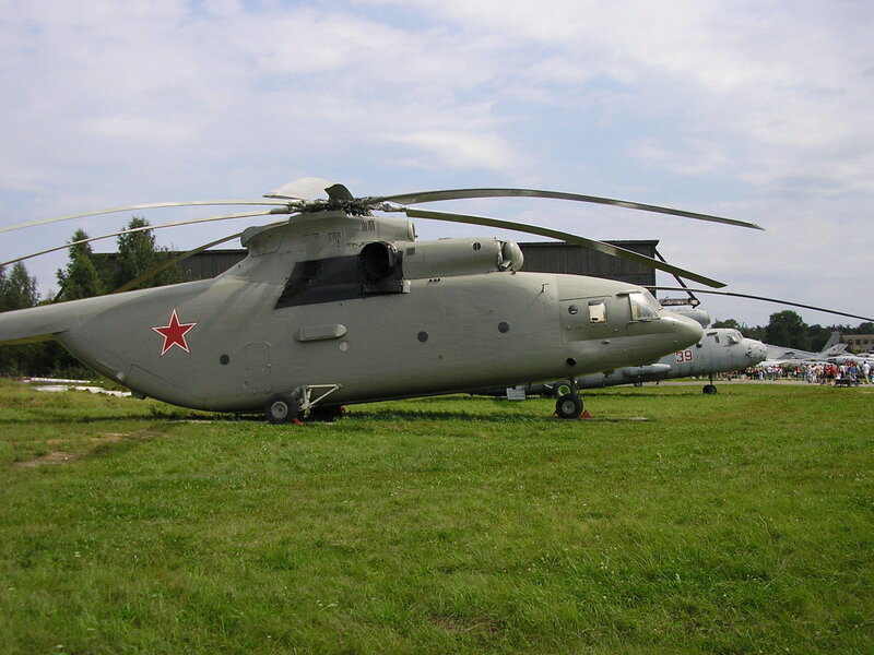 Military helicopters on display