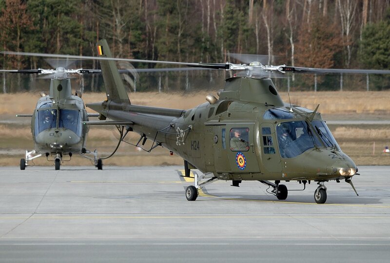 Military helicopters on tarmac