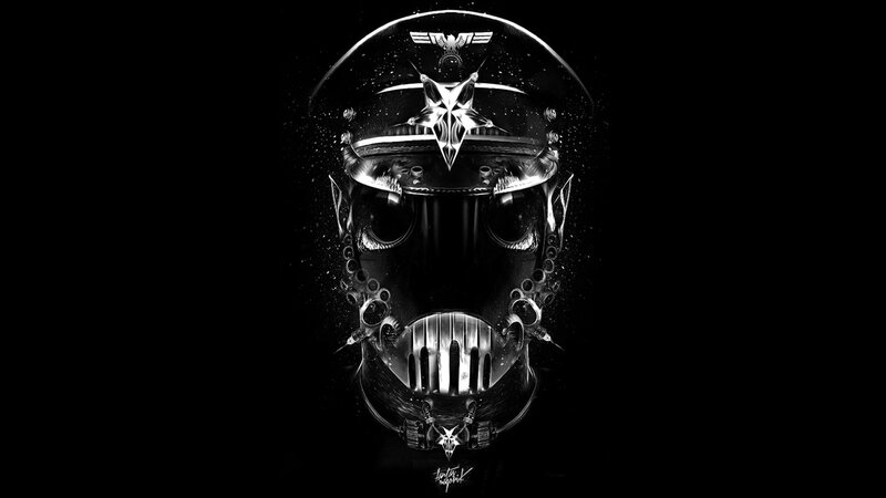 military helmet skull art