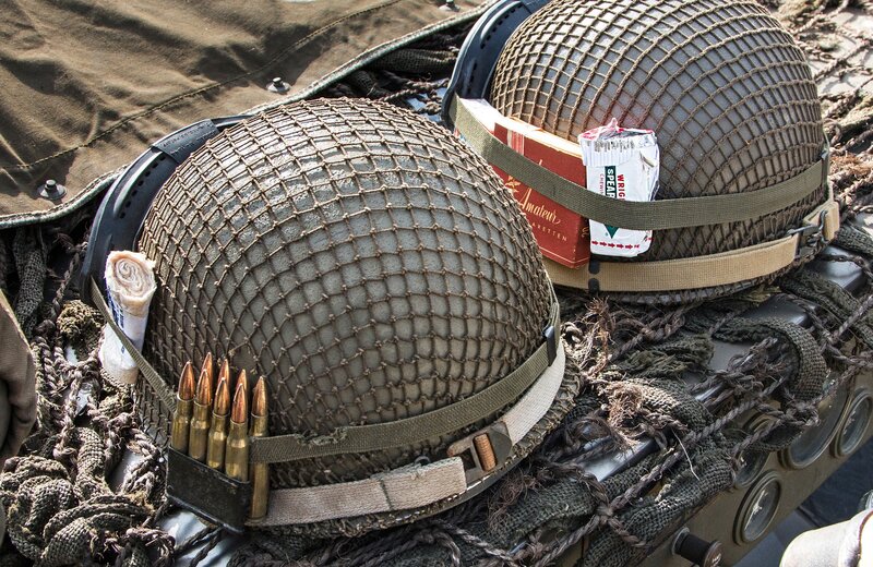 Military Helmets with Gear