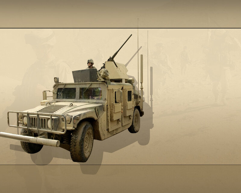 Military Humvee in Desert