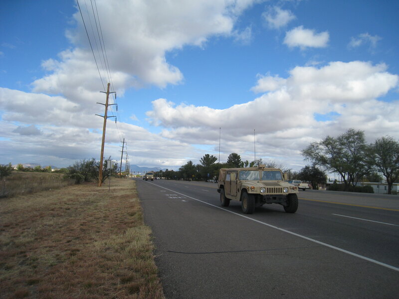 Military Humvee on Road